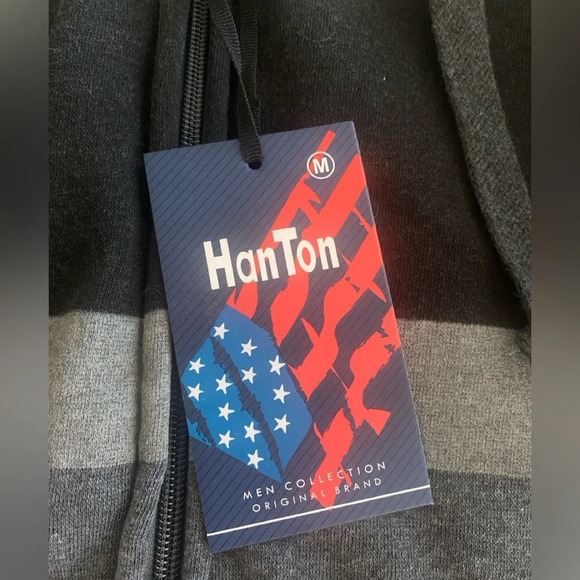 HAN Striped Sherpa Lined Sweat Full Zip Size - Picture 8 of 9